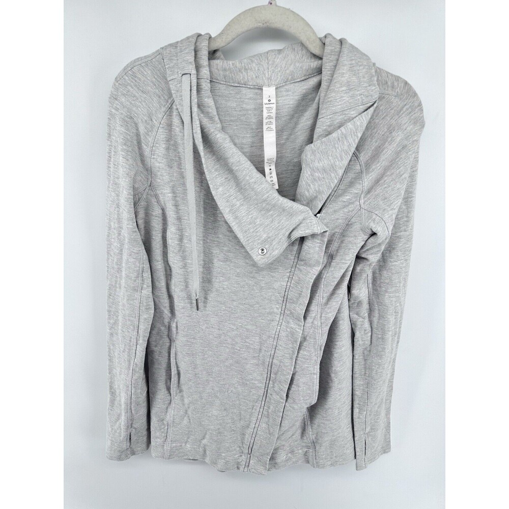 lululemon athletica Light Gray Hooded Wrap Sweater